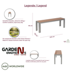 Gartenbank, Sinon teak
