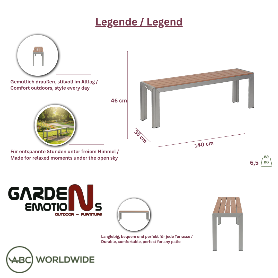 Gartenbank, Sinon teak