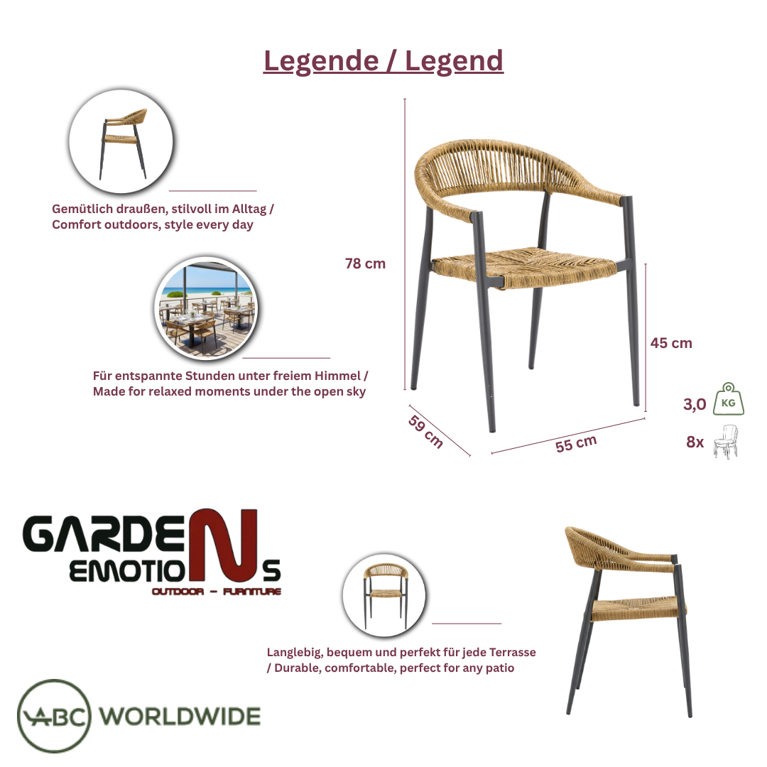 Terrassenstuhl Rhea honey