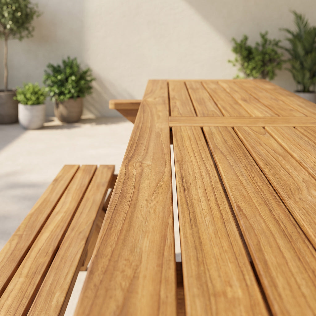 Teak Picknick Set – Detailansicht Material