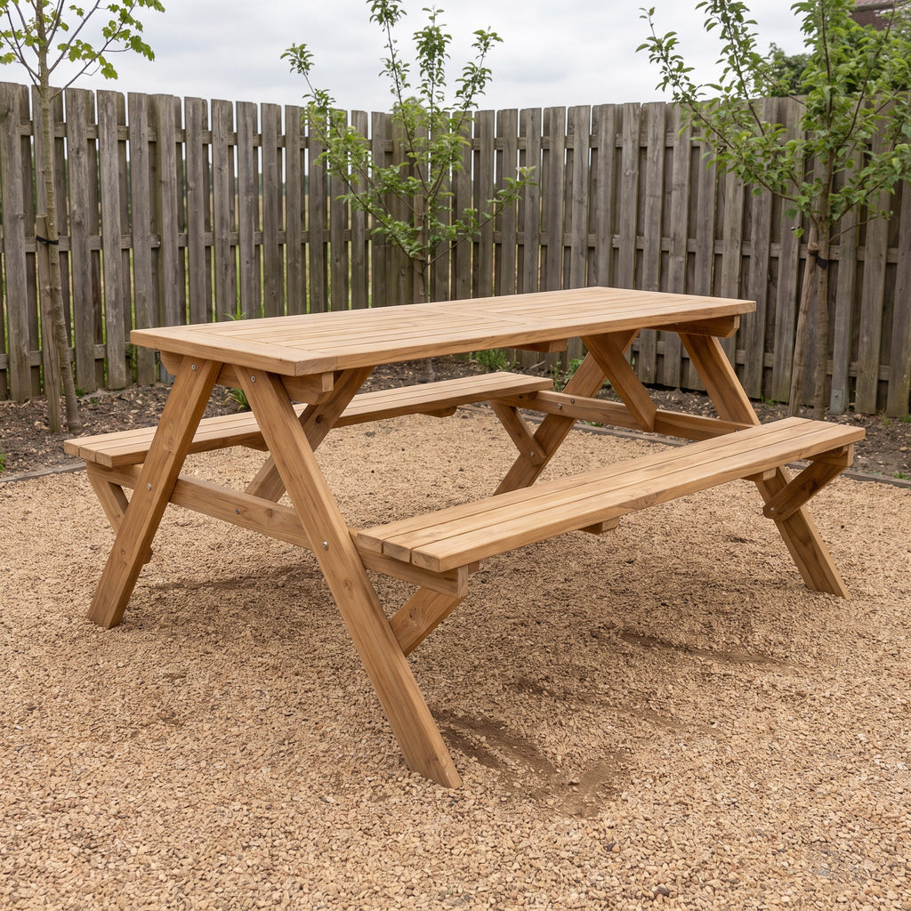 Teak Picknick Set – Einsatzbeispiel am Tag